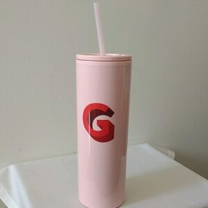 Pink "G" Tumbler with Straw 3/$20